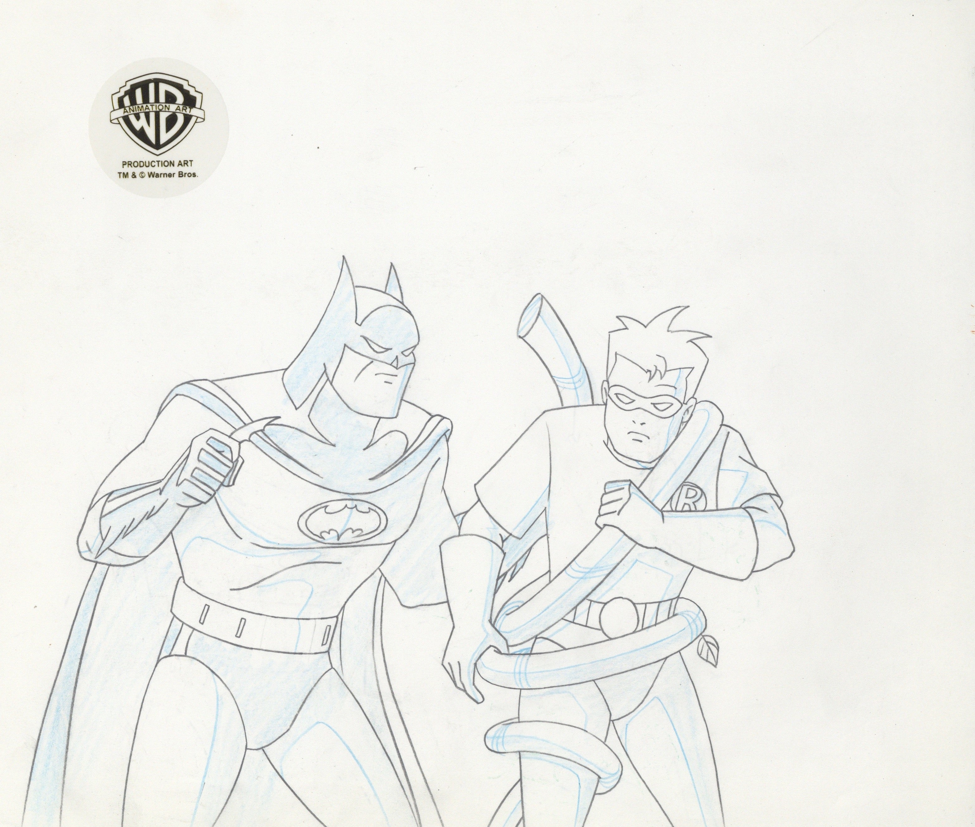 cartoon drawings of batman and robin