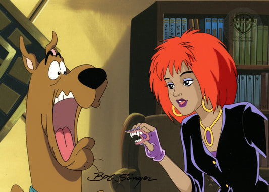 Scooby-Doo and the Witch's Ghost Original Production Cel and Drawing Signed by Bob Singer: Scooby, Luna