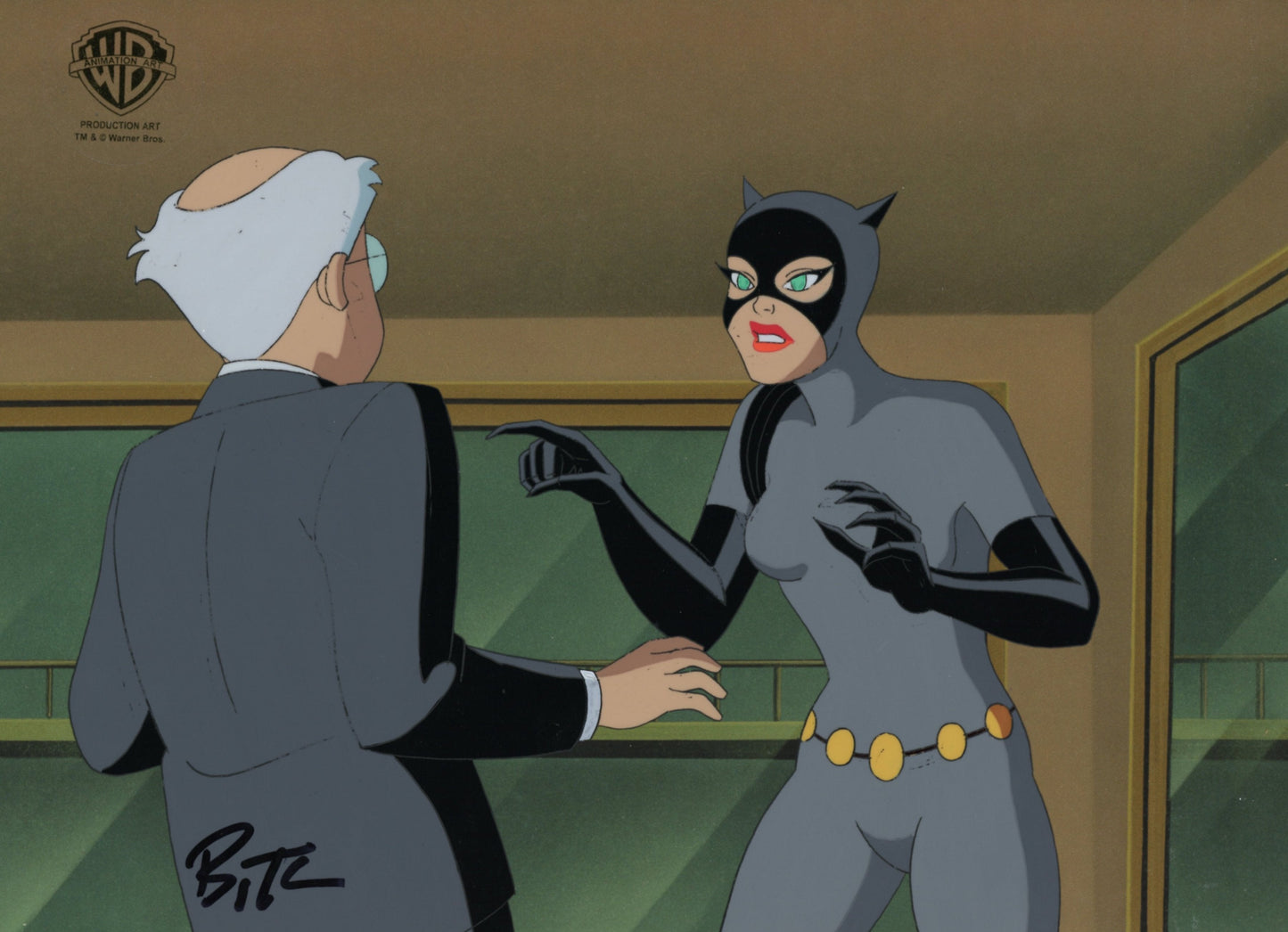 Batman The Animated Series Original Production Cel signed by Bruce Timm: Catwoman, Ventriloquist
