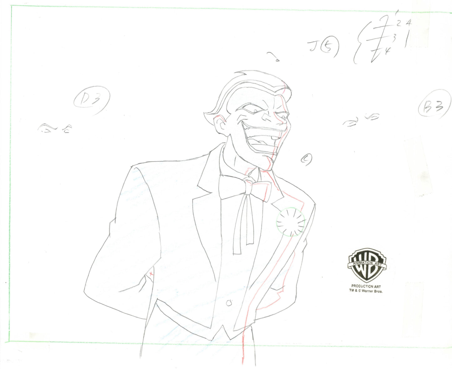 Static Shock Original Production Drawing: Joker