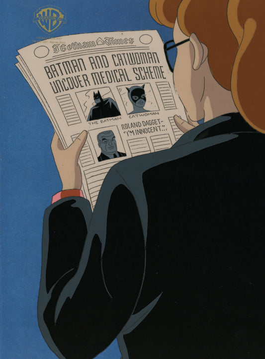 Batman The Animated Series Original Production Cel: Batman, Catwoman, Maven, Roland Daggett