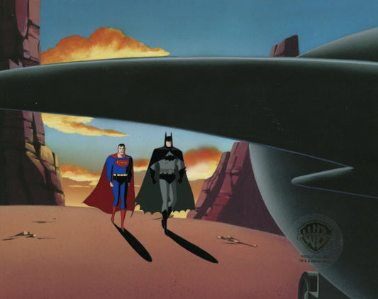 Superman the Animated Series Original Production Cel: Superman, Batman
