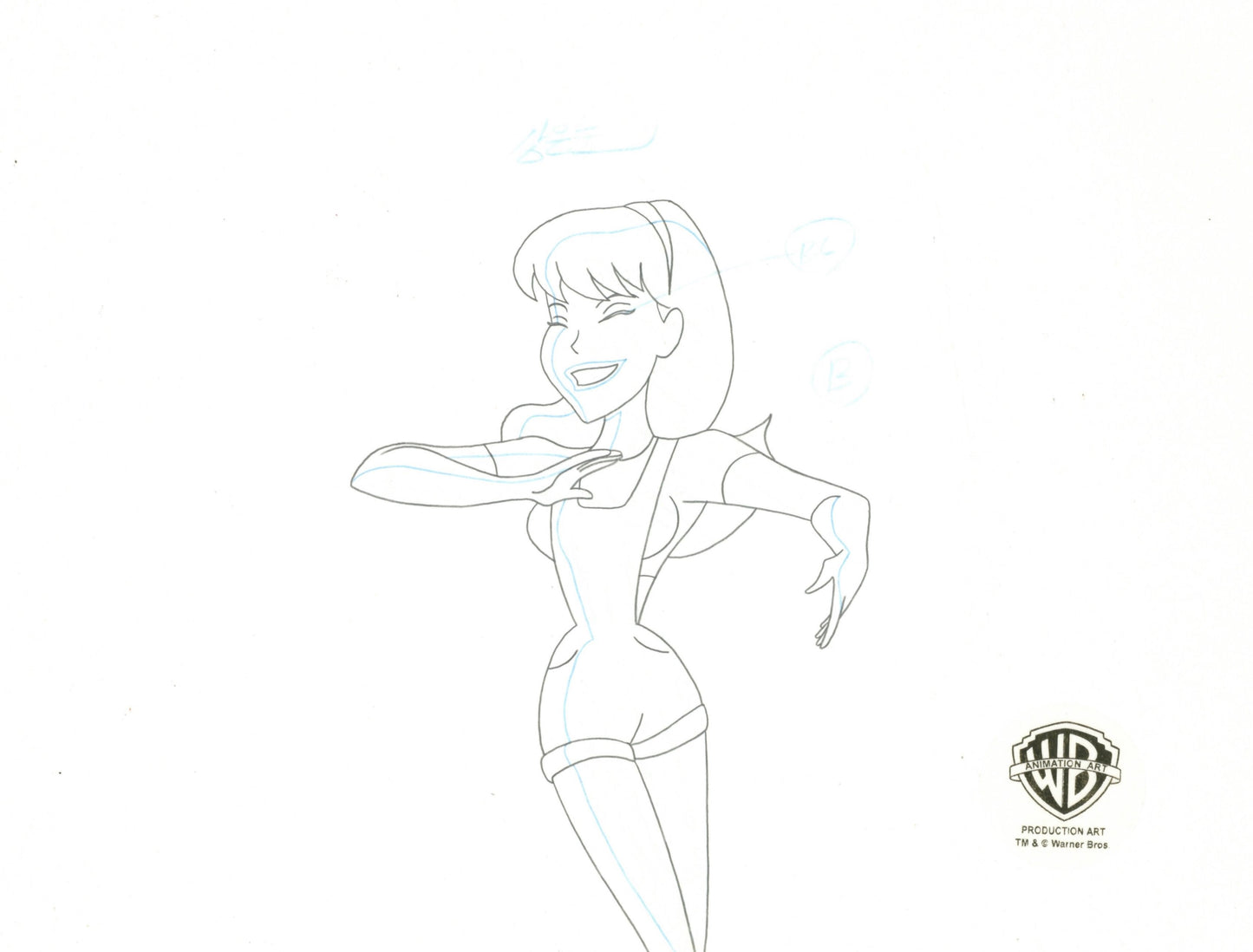 Superman the Animated Series Original Production Cel with Matching Drawing: Kara