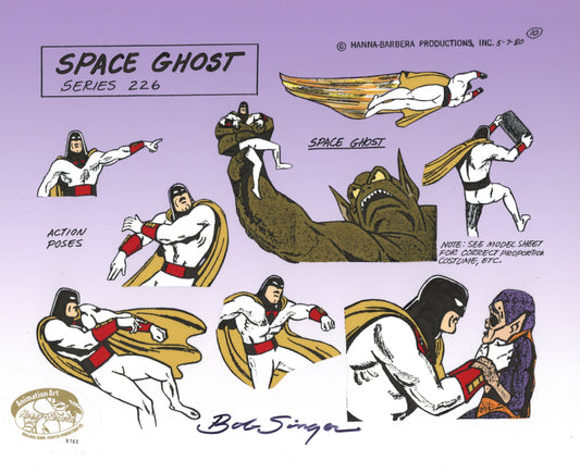 Space Ghost Original Production Model Cel Signed by Bob Singer