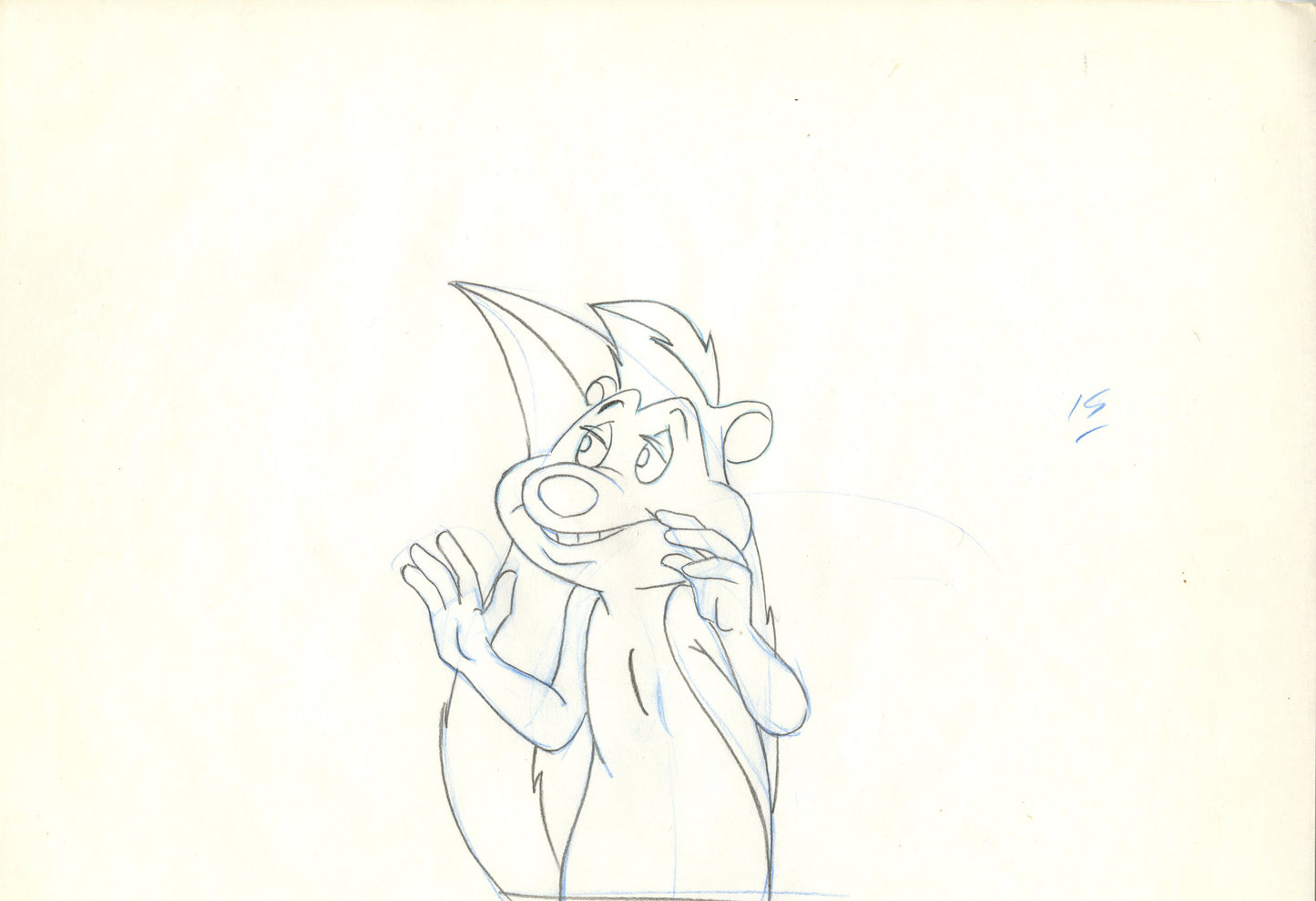Looney Tunes Original Production Cel with Matching Drawing: Pepe Le Pew