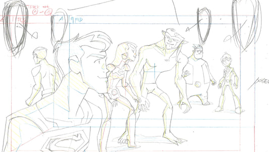 Legion of Super Heroes Original Production Drawing: Team