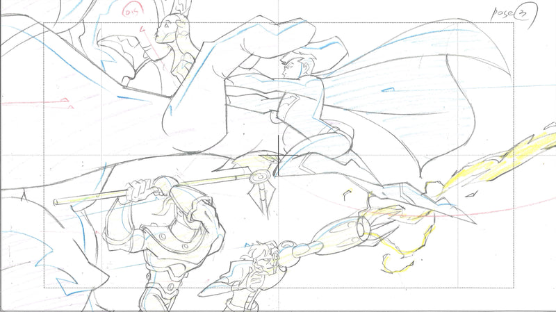 Legion of Superheroes Original Production Drawing: Team