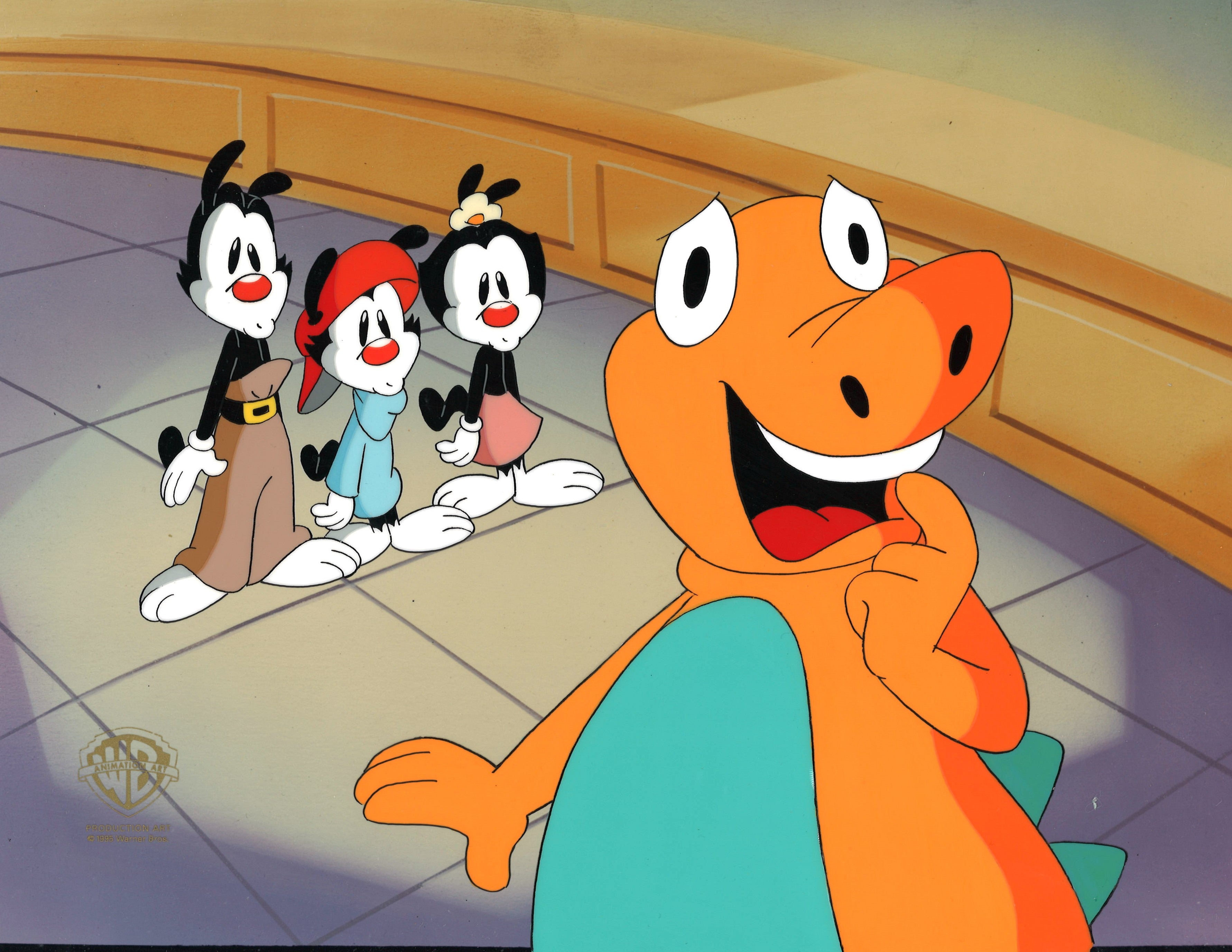 Toonatics Animaniacs Original Production Cel: Yakko, Wakko and Dot – Clampett Studio
