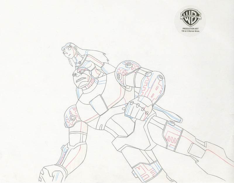 Teen Titans Original Production Drawing: Cyborg and Starfire