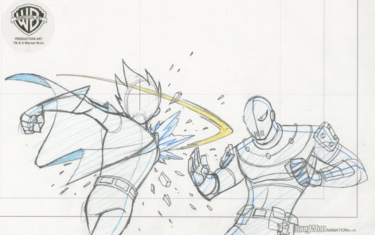 Teen Titans Original Production Drawing: Robin and Slade
