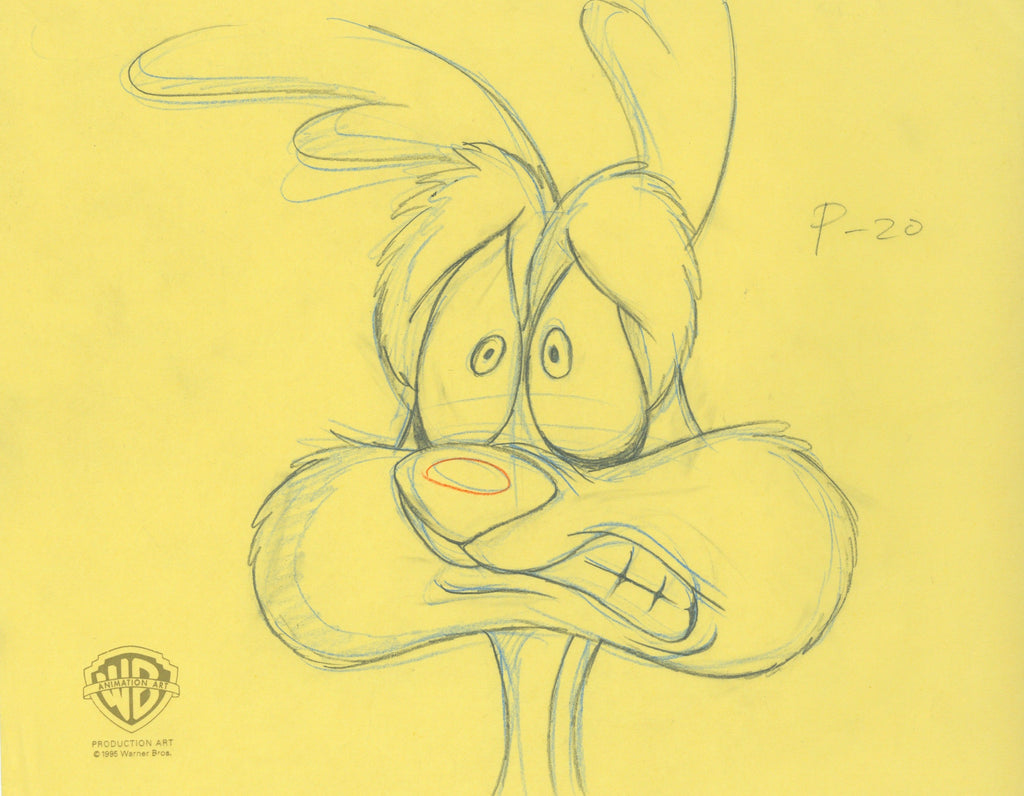 Tiny Toons Original Production Cel on Original Background with Matching Drawing: Calamity