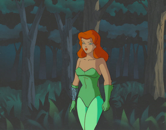 Batman The Animated Series Original Production Cel on Original Background: Poison Ivy