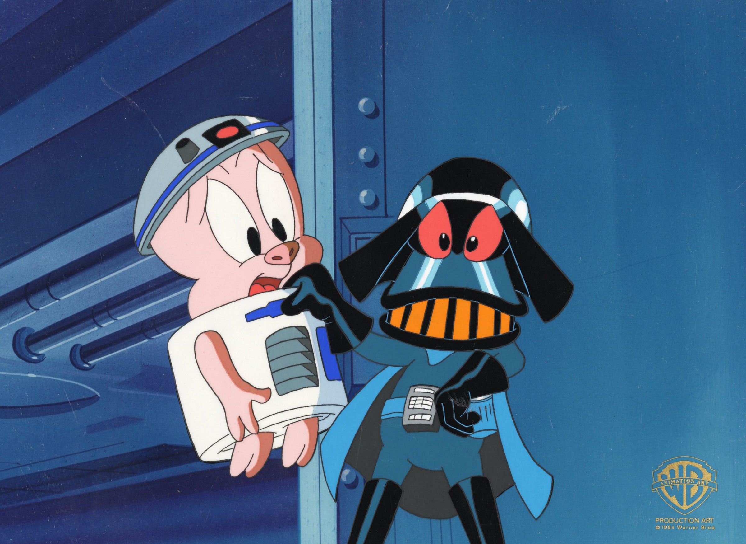Tiny Toons Original Production Cel Duck Vader and Hampton Clampett