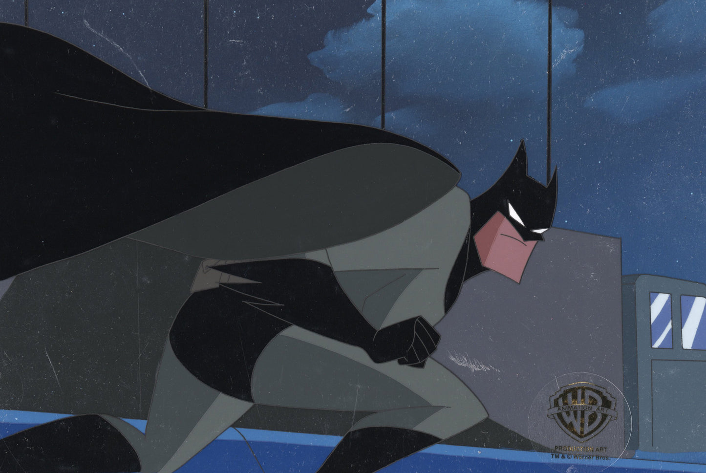 Superman The Animated Series Original Production Cel on Original Backround: Batman