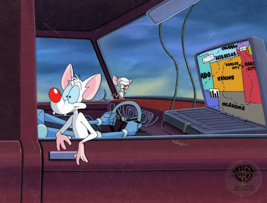 Pinky And The Brain Original Production Cel on Original Background: Pinky and The Brain