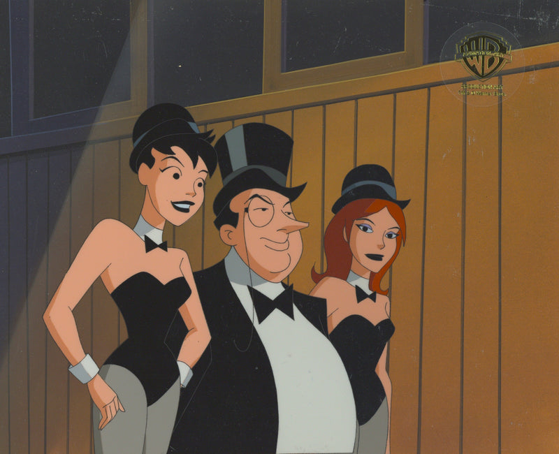 The New Batman Adventures Original Production Cel on Original Background: Penguin and Ladies