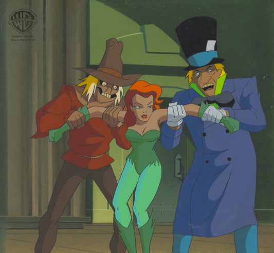 Batman The Animated Series Original Production Cel: Poison Ivy, Scarecrow, and Mad-Hatter