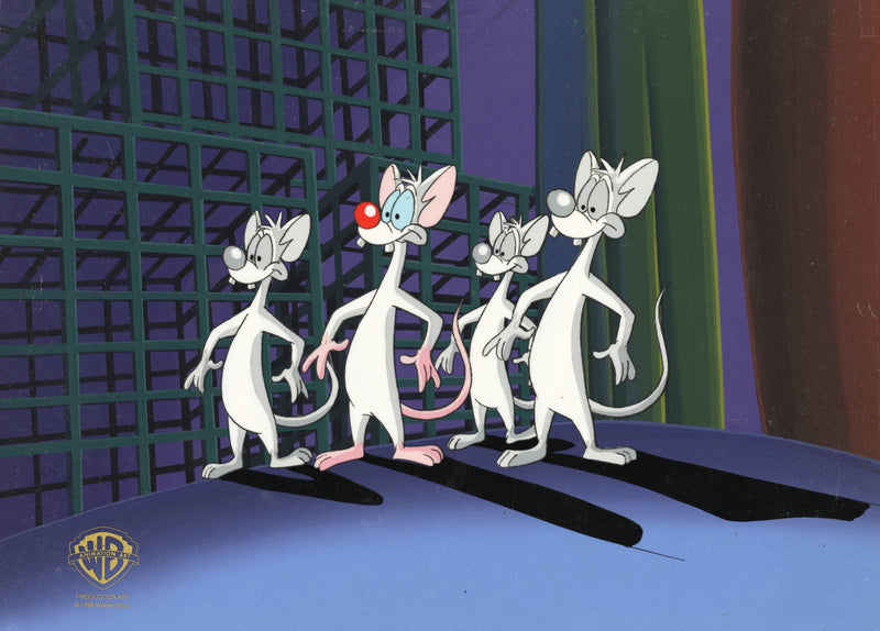 Pinky And The Brain Original Production Cels on Original Backgrounds Double Aperture: Pinky and The Brain