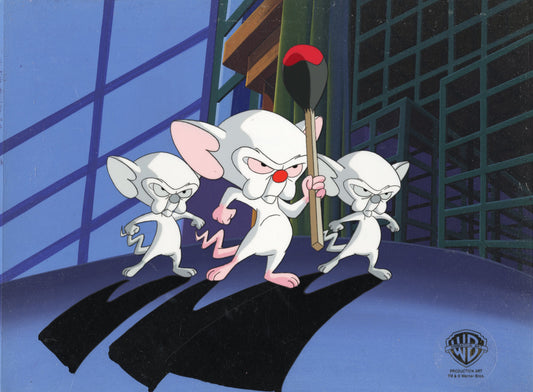 Pinky And The Brain Original Production Cels on Original Backgrounds Double Aperture: Pinky and The Brain
