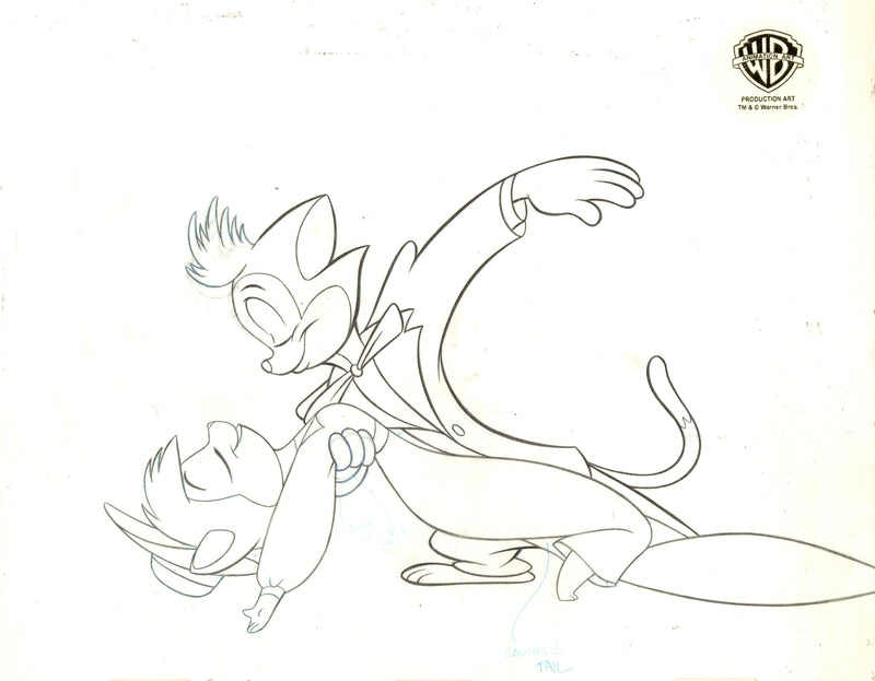 Cats Don't Dance Original Production Drawing: Danny and Sawyer