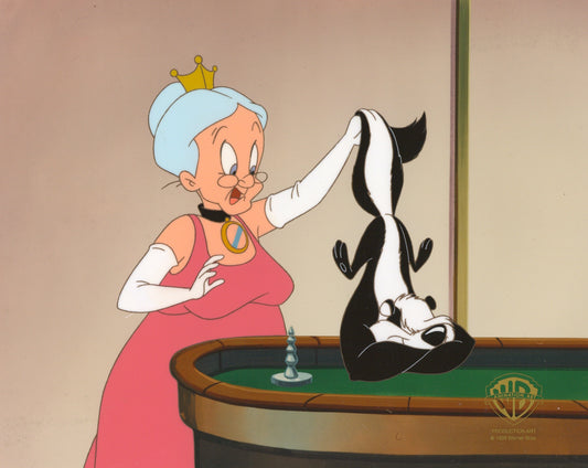 Sylvester and Tweety Mysteries Original Production Cel:  Granny and Pitu Le Pew