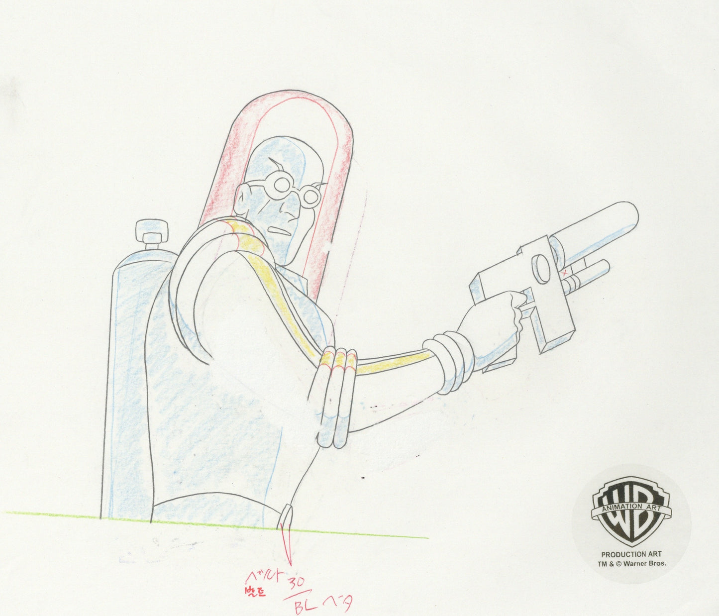 Batman The Animated Series Original Production Cel and Drawing: Mr. Freeze