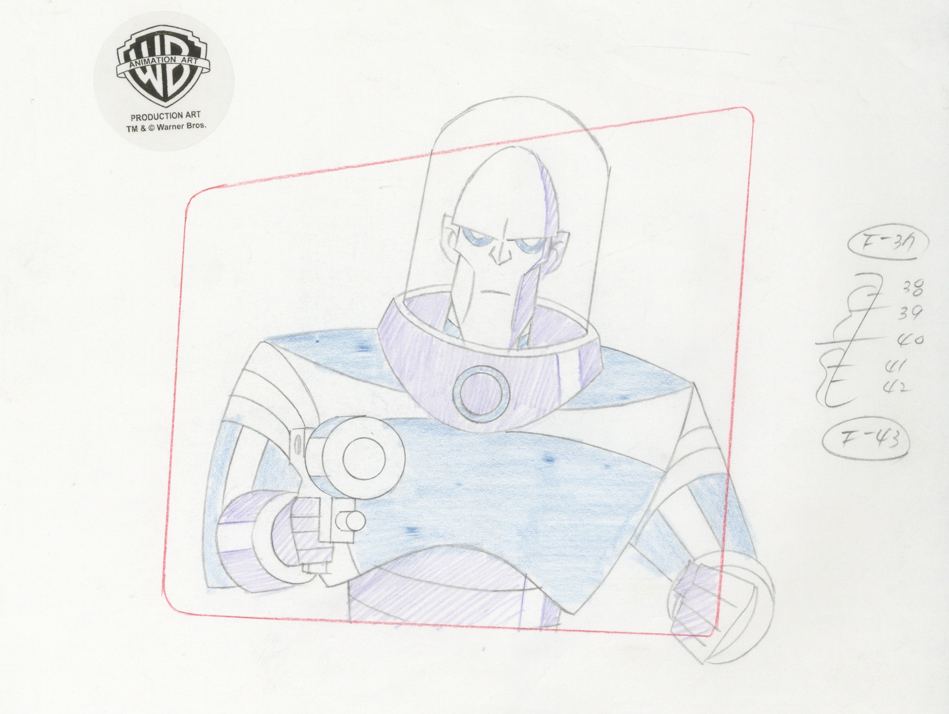 Batman Animated Series Original offers Production Drawing Mr. Freeze