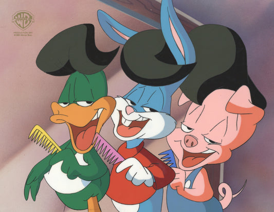 Tiny Toons Original Production Cel: Plucky, Buster, and Hamton J. Pig