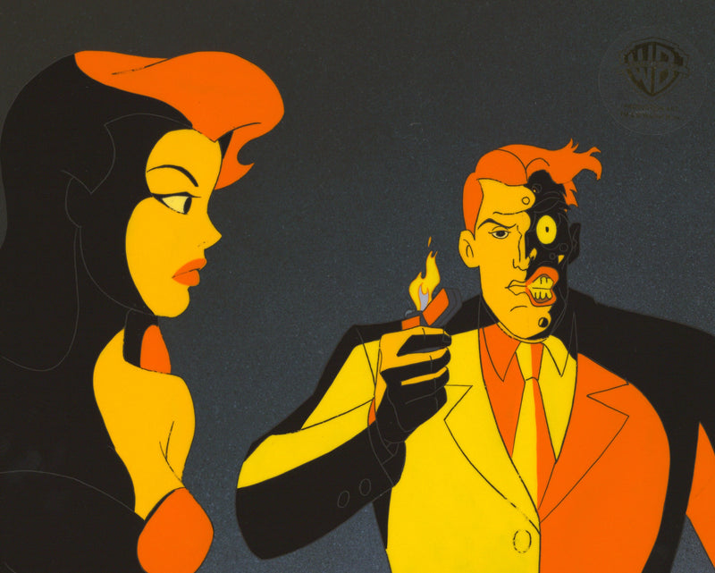 Batman The Animated Series Original Production Cel: Poison Ivy and Two-Face