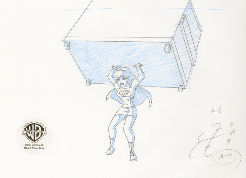 Superman the Animated Series Original Production Drawing: Supergirl