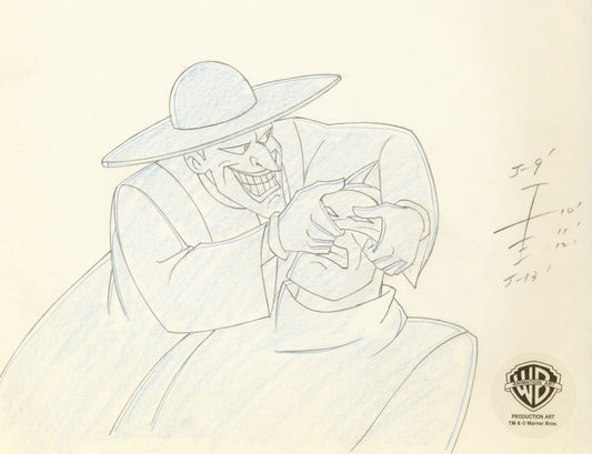 Batman The Animated Series Original Production Drawing: Batman and Joker