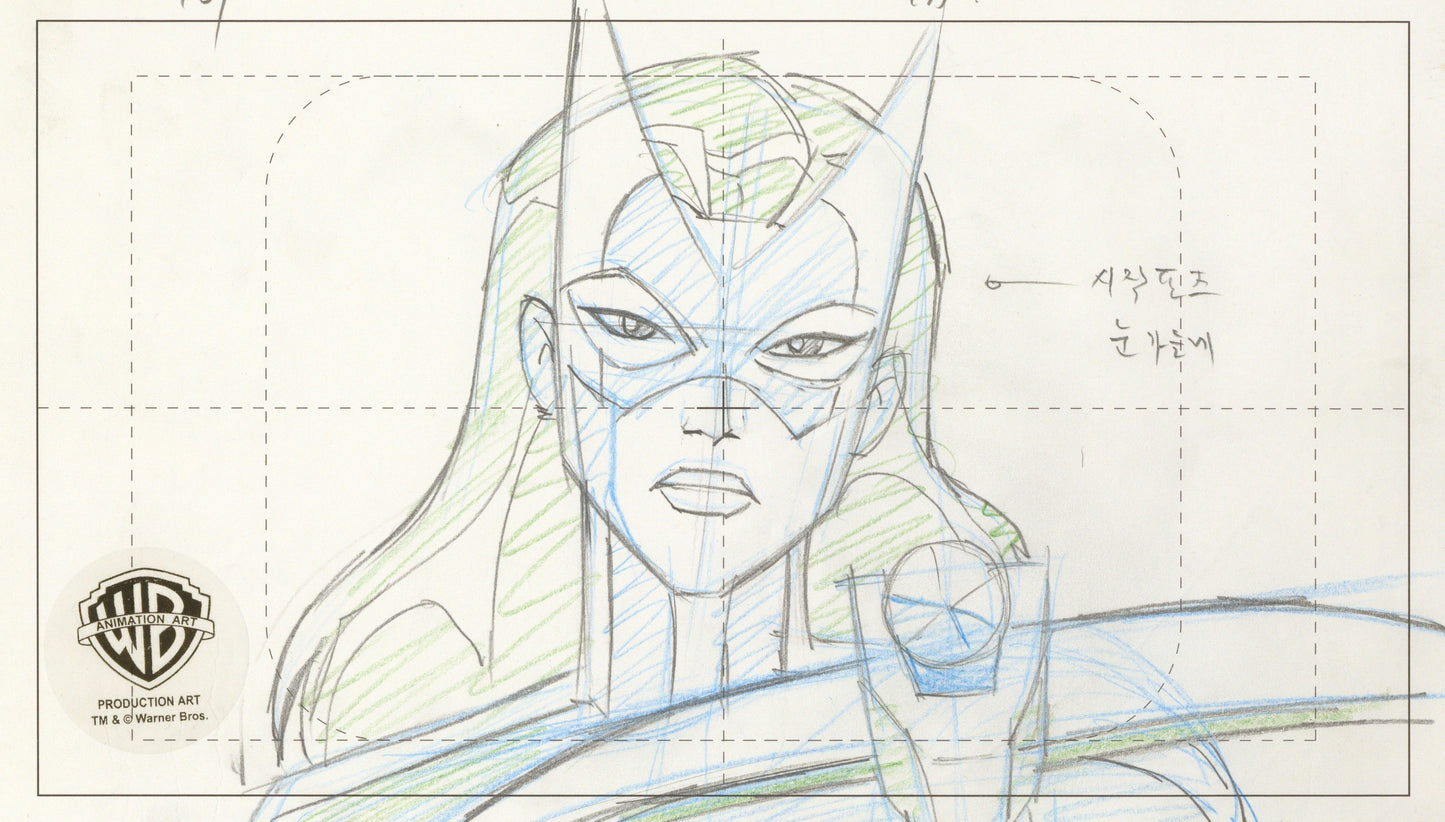 Justice League Original Production Drawing:  Huntress