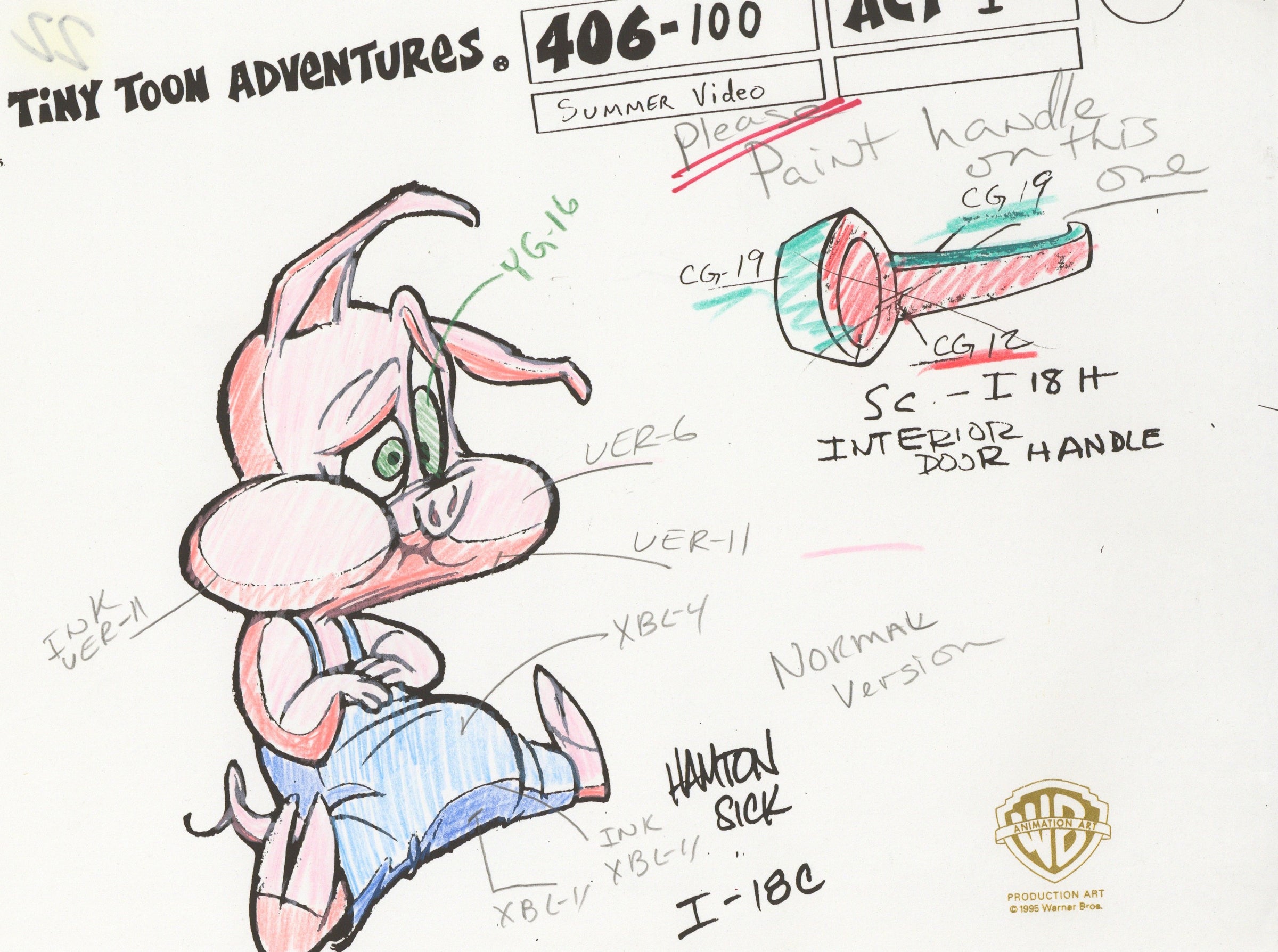 Tiny Toons Color Call Out Set: Hamton J. Pig – Clampett Studio