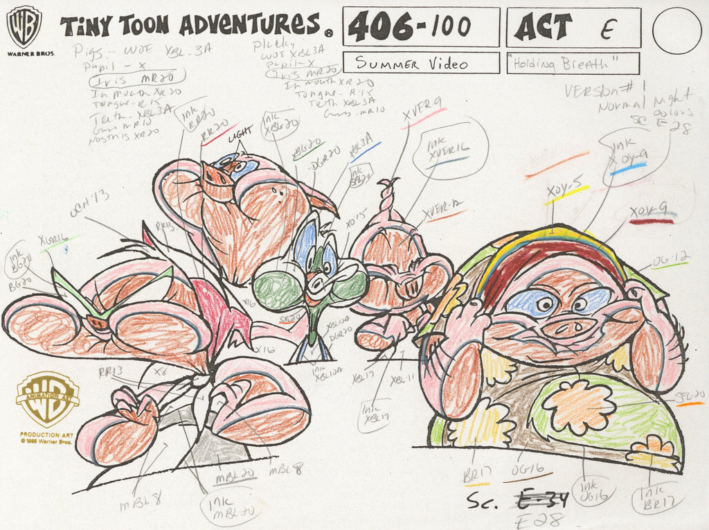 Tiny Toons Color Call Out Set: Plucky and Pigs