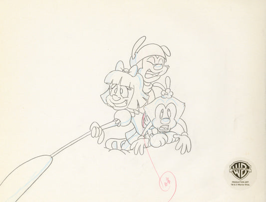 Animaniacs Original Production Drawing: Elmyra, Wakko, and Dot