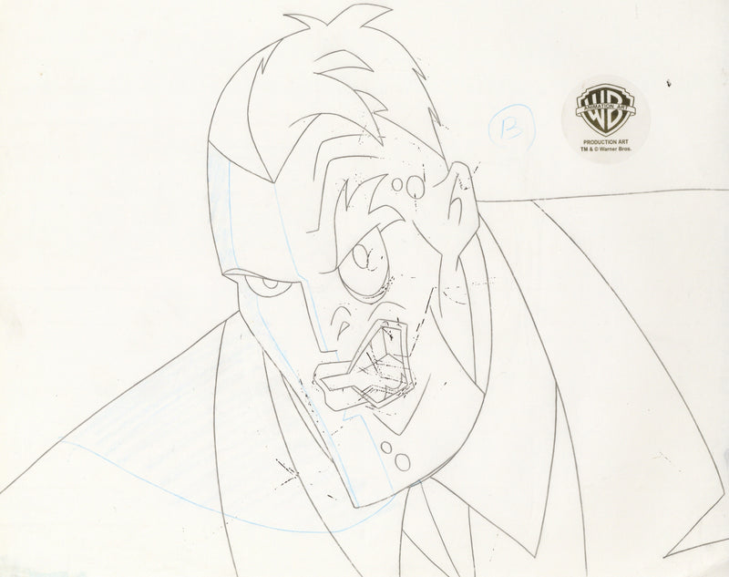 The New Adventures of Batman Original Production Cel with Matching Drawing: Two-Face
