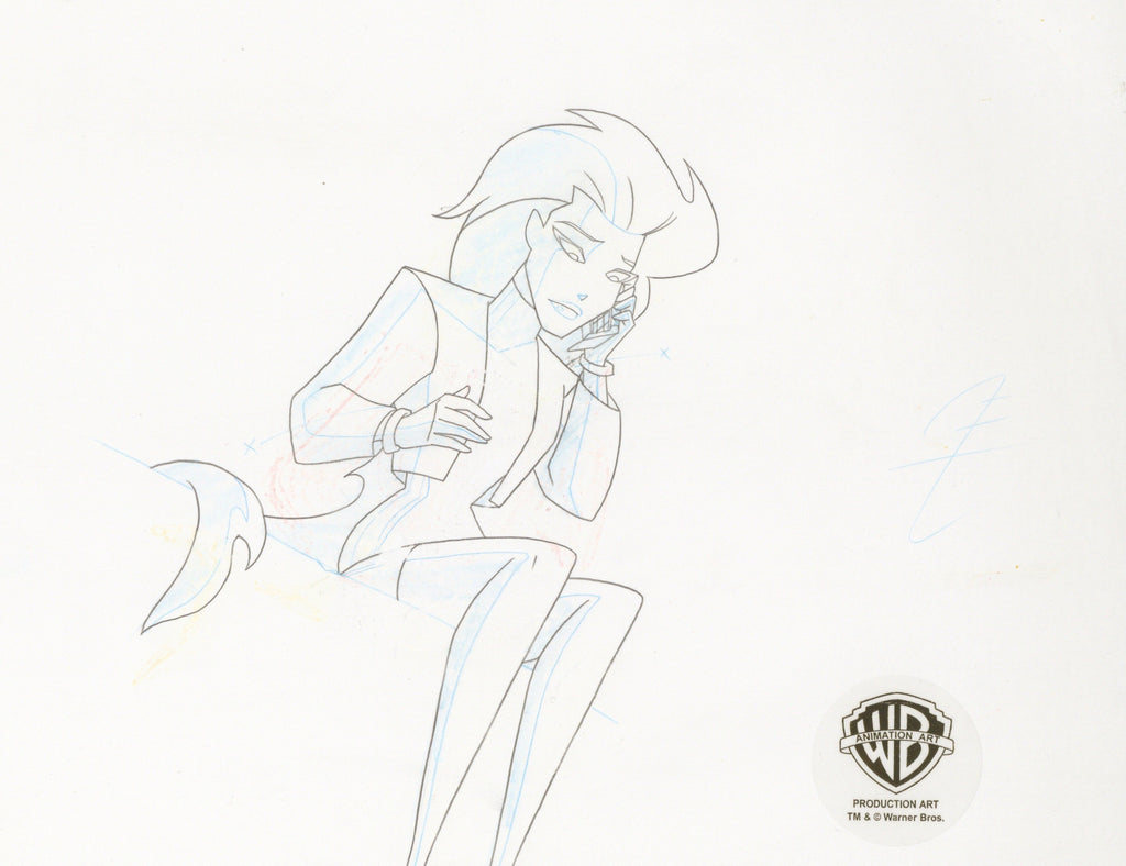 Superman the Animated Series Original Production Cel With Matching Drawing: Volcana