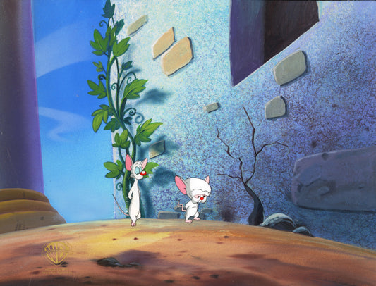 Pinky And The Brain Original Production Cel on Original Background: Pinky and Brain