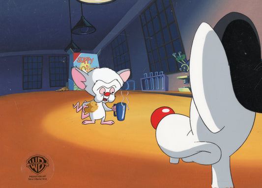 Pinky And The Brain Original Production Cel on Original Background: Pinky and Brain