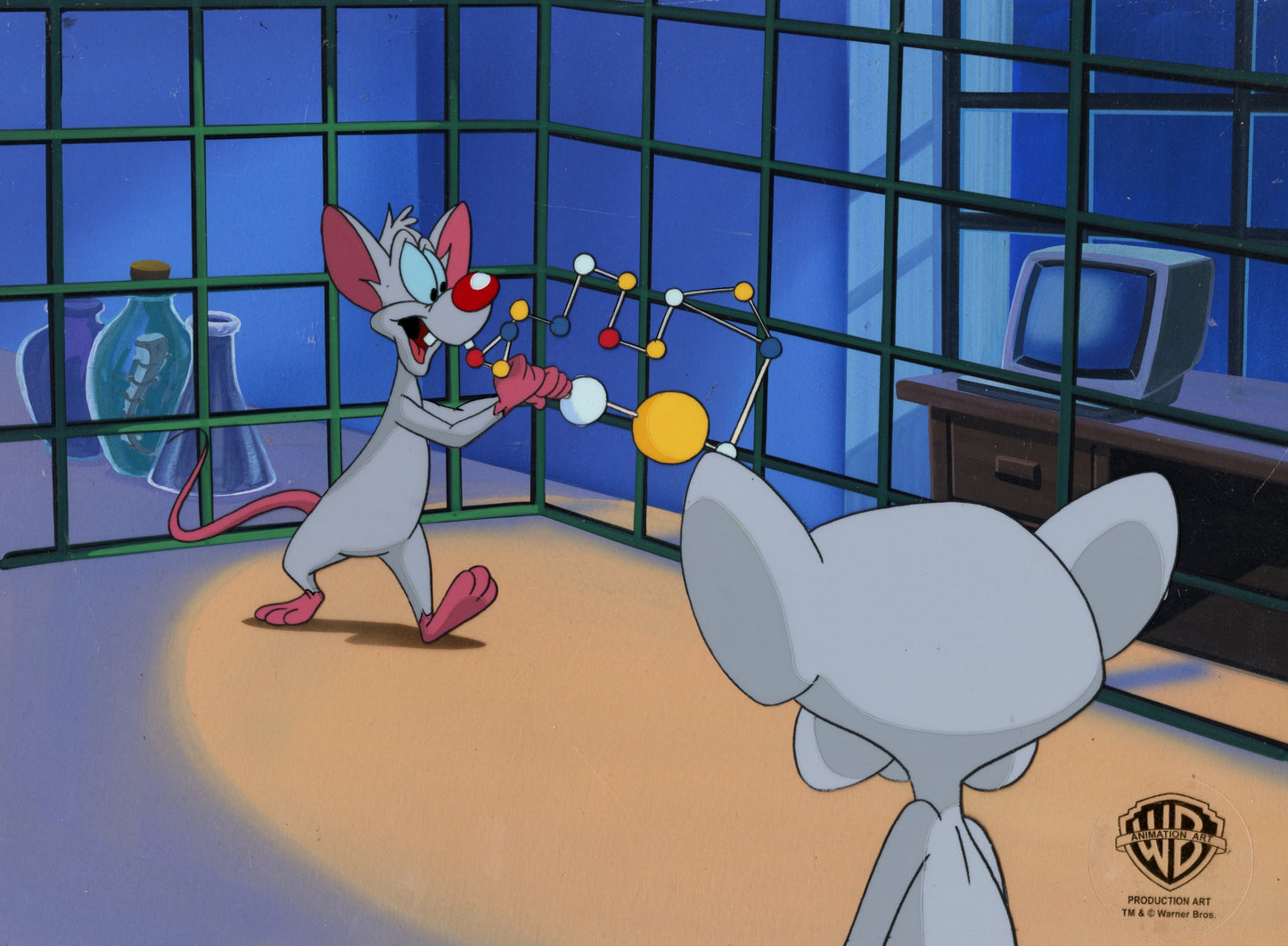 Pinky And The Brain Original Production Cel on Original Background: Pinky and Brain