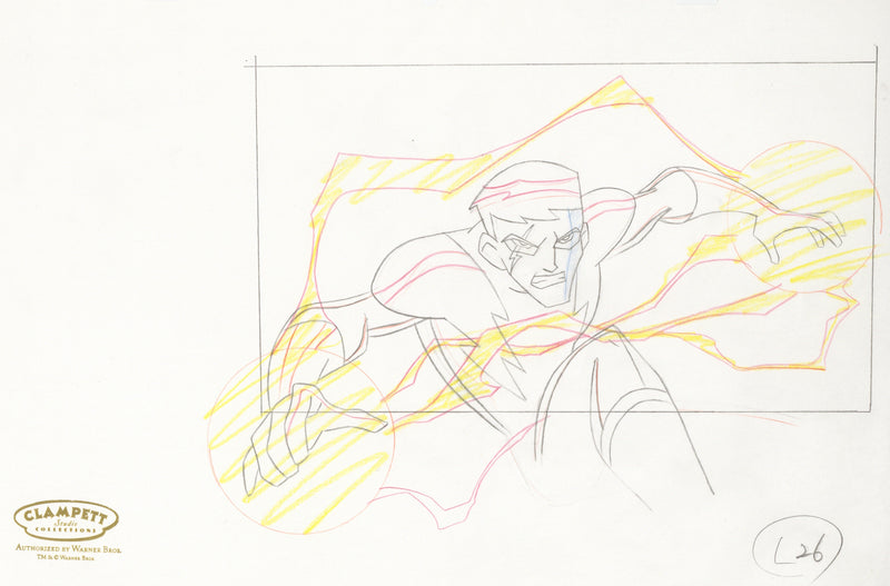 Legion of Superheroes Original Production Drawing: Lightning Lad