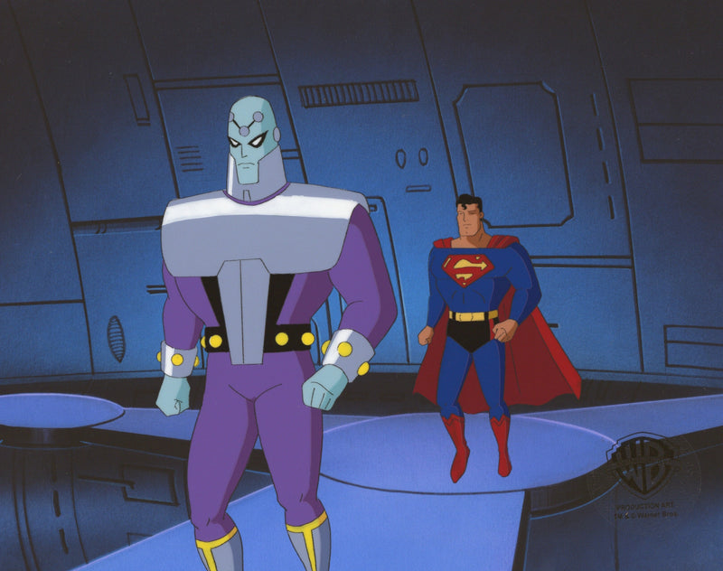 Superman the Animated Series Original Production Cel: Superman and Brainiac