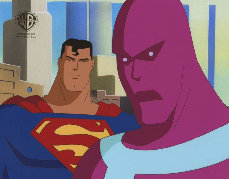 Superman the Animated Series Original Production Cel: Superman and Parasite