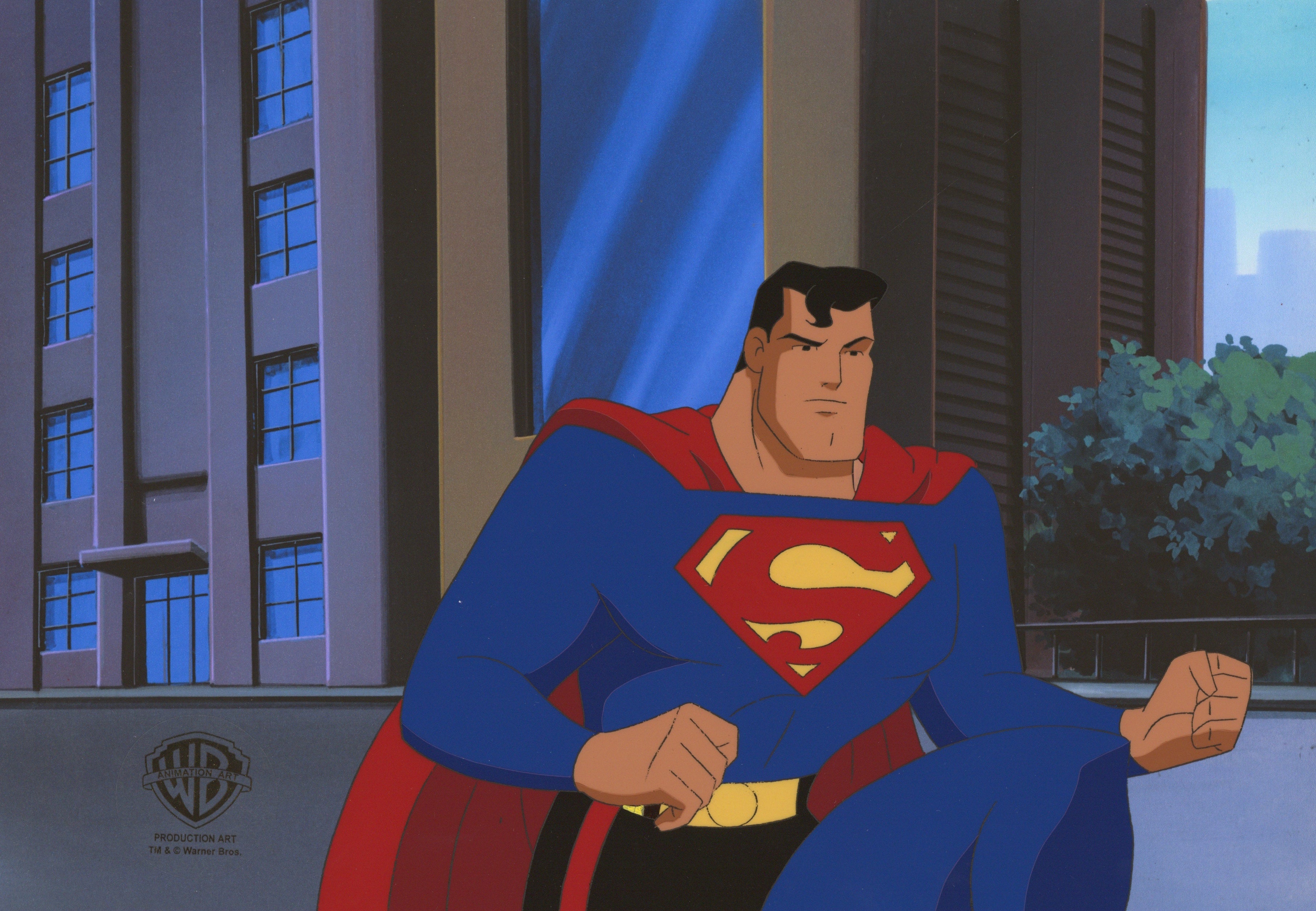 Superman the Animated Series Original Production Cel with Matching Dra ...