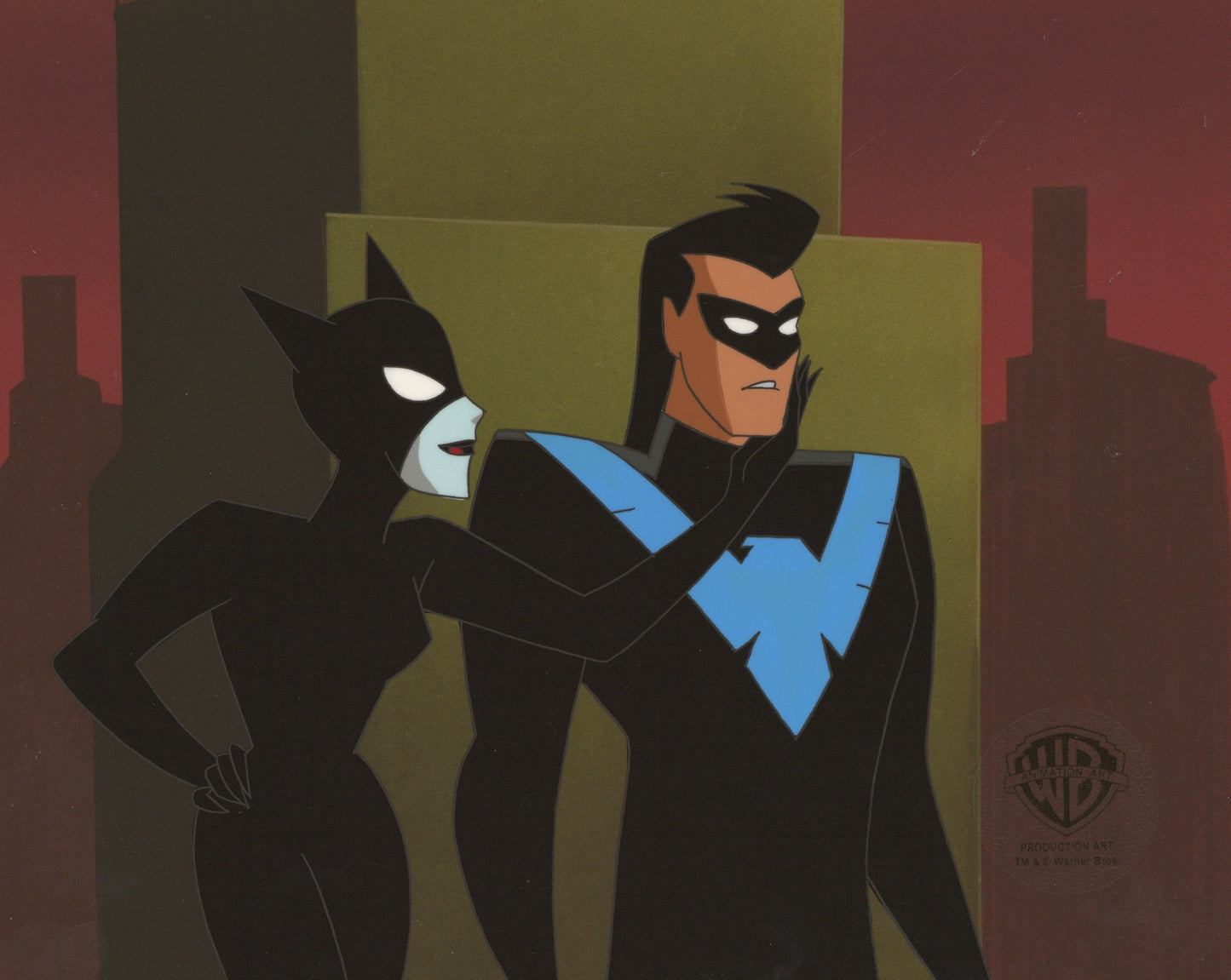 The New Batman Adventures Original Production Cel: Catwoman and Nightwing