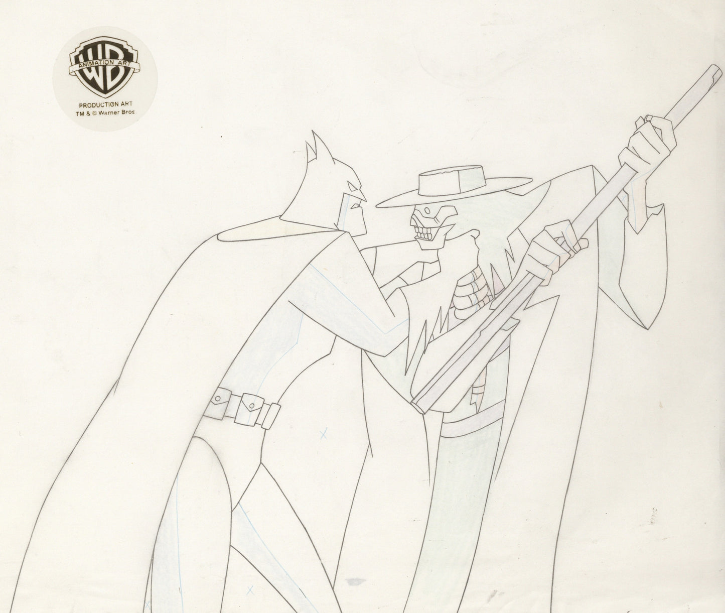 The New Batman Adventures Original Production Drawing: Batman and Scarecrow