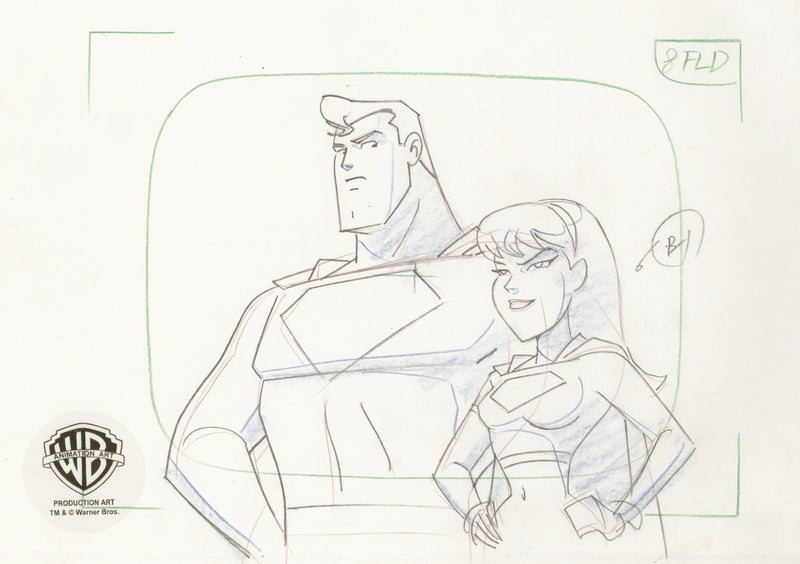 Superman the Animated Series Original Production Drawing: Superman and ...