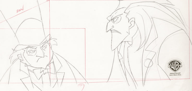 The Batman Original Production Drawing:  Penguin and Joker
