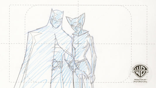 The Batman Original Production Drawing: Batman and Catwoman