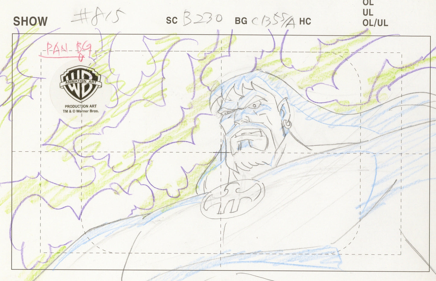 Justice League Original Production Drawing: Aquaman